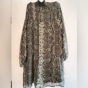H&M green snakeskin dress